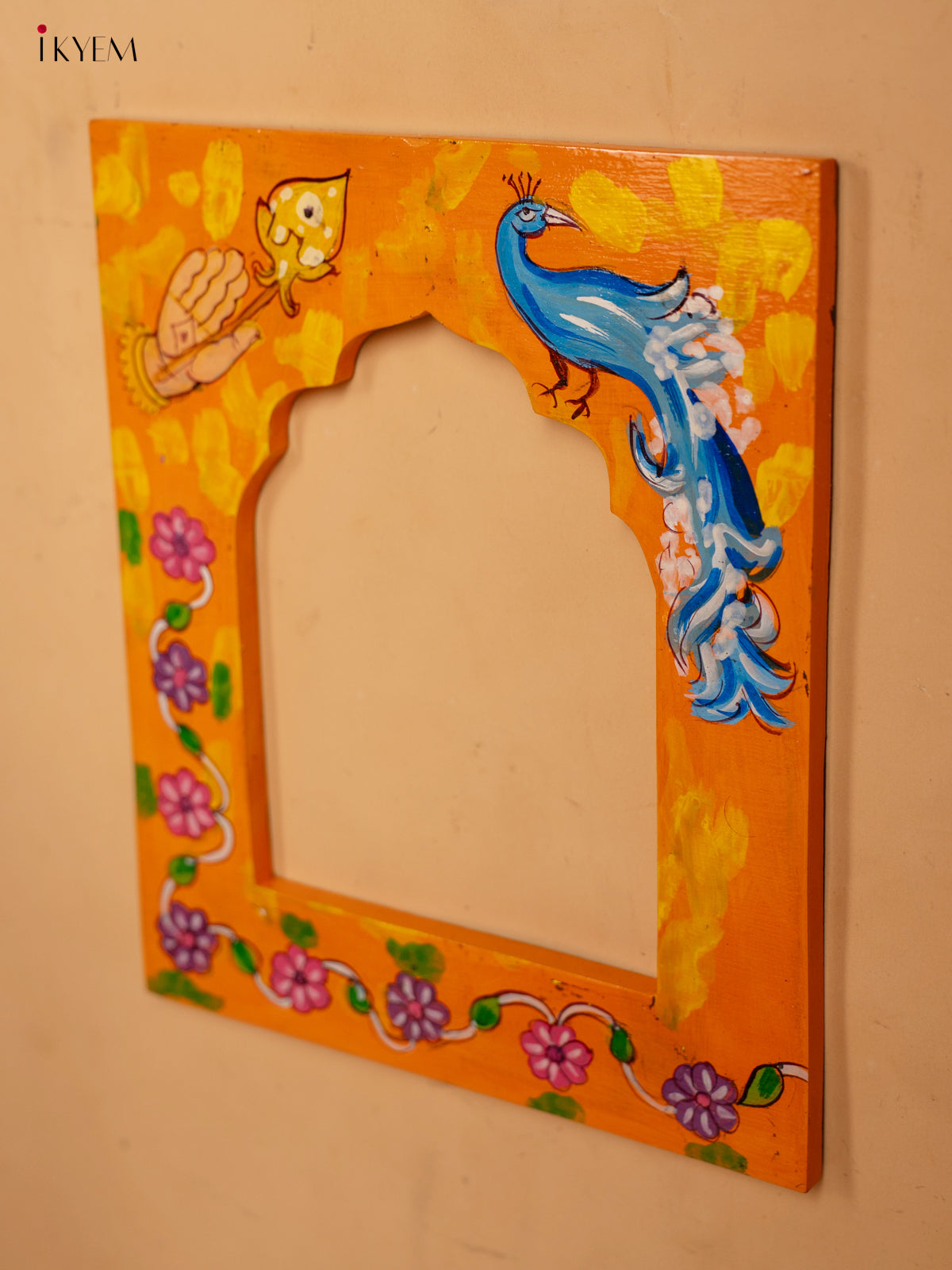 Wooden Hand Painted Photo frame - Orange - KA30158