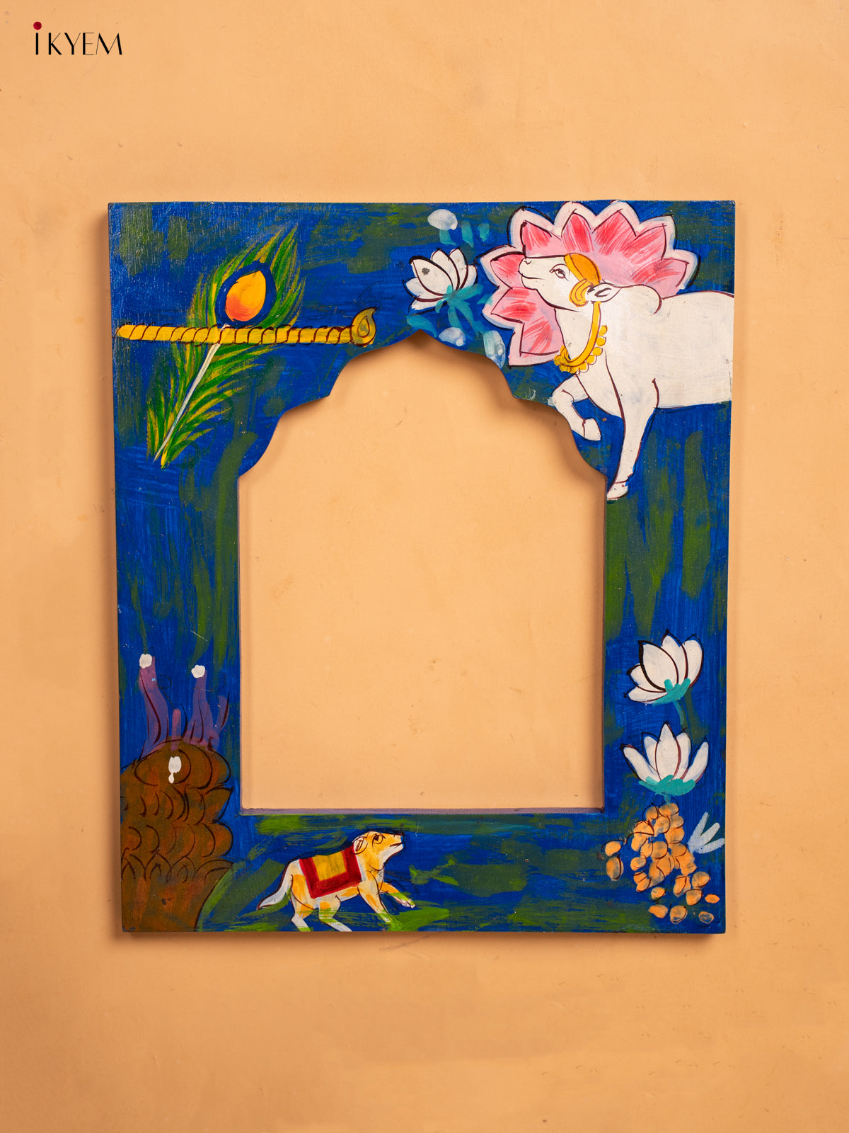 Wooden Hand Painted Photo frame - Blue - KA30161