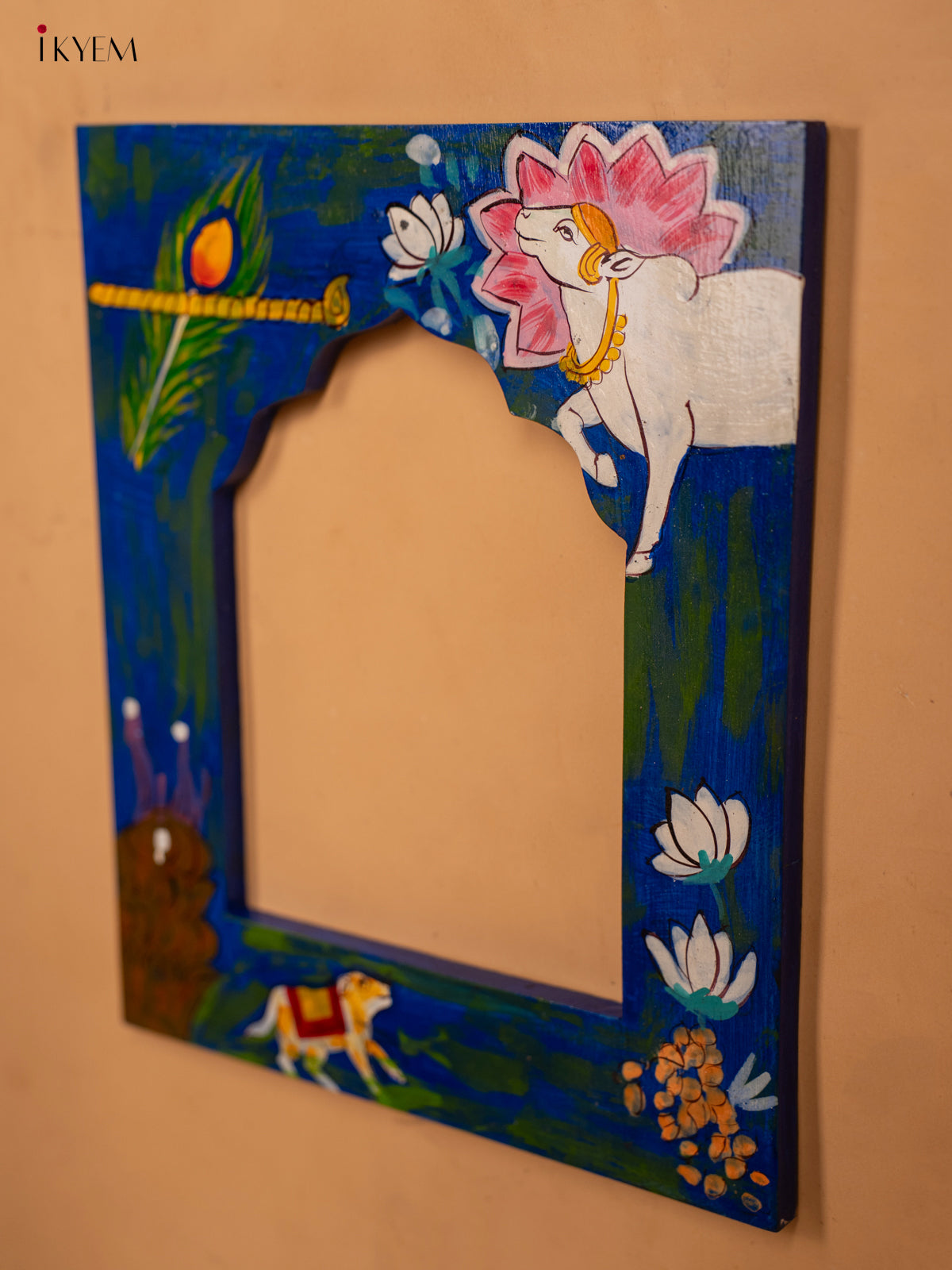 Wooden Hand Painted Photo frame - Blue - KA30161