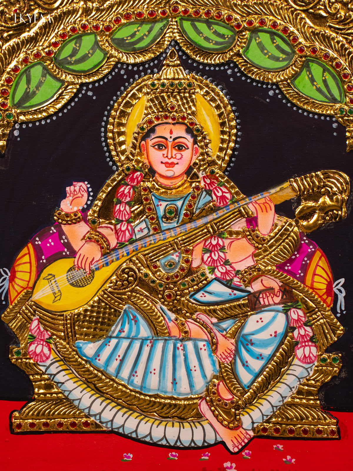 Saraswathi - Tanjore Painting (18x15) - KB01115