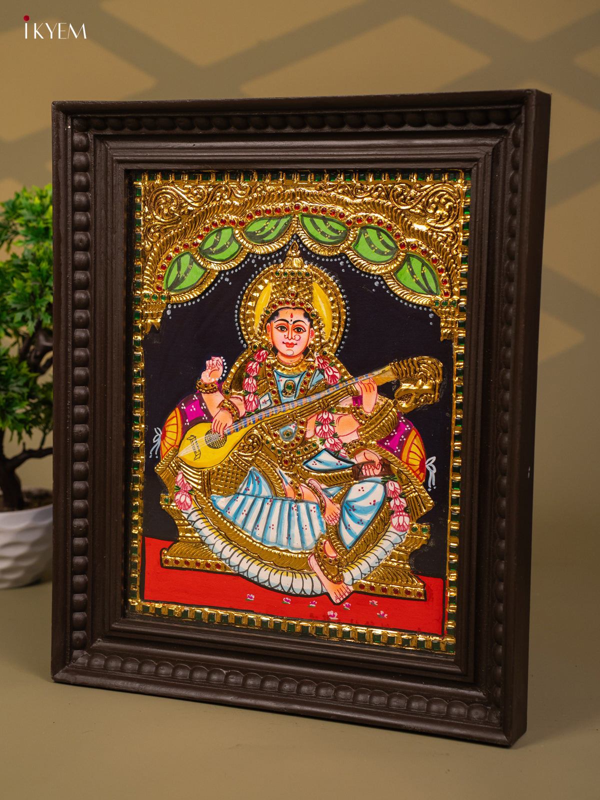 Saraswathi - Tanjore Painting (18x15) - KB01115