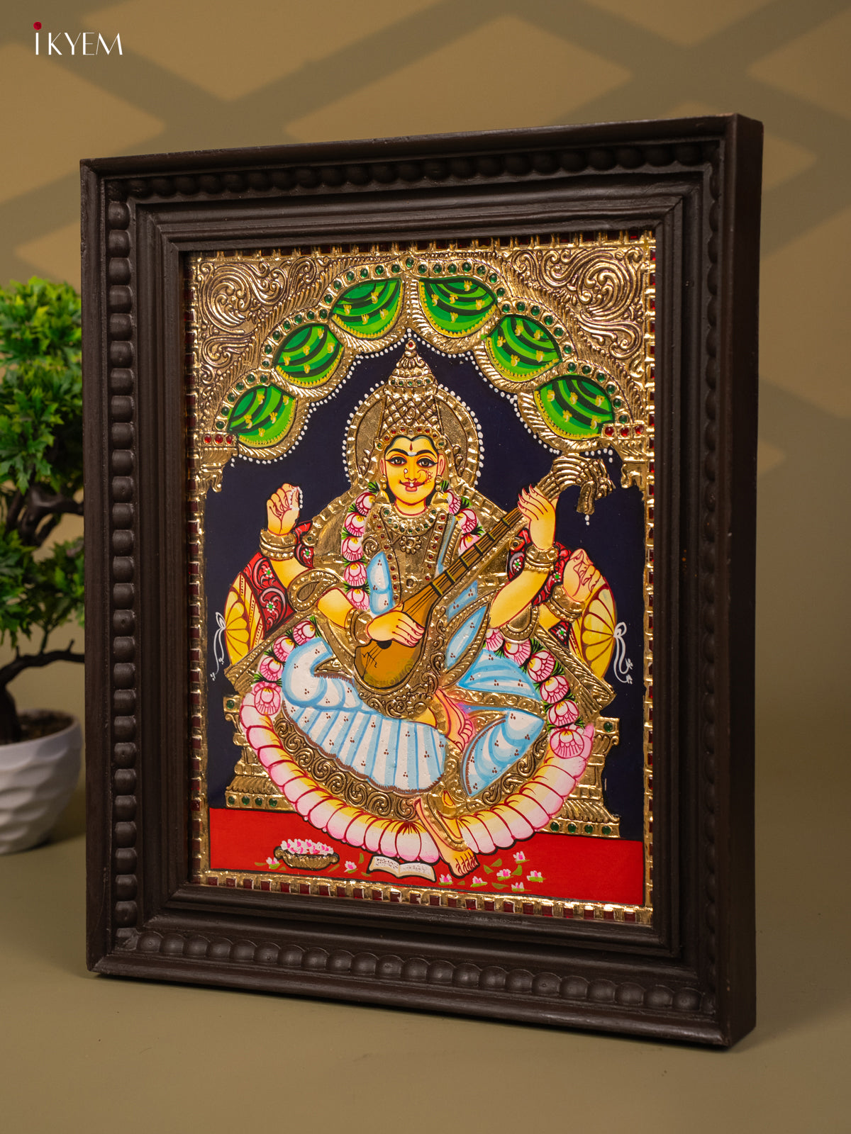 Saraswathi - Tanjore Painting (18x15) - KB01115