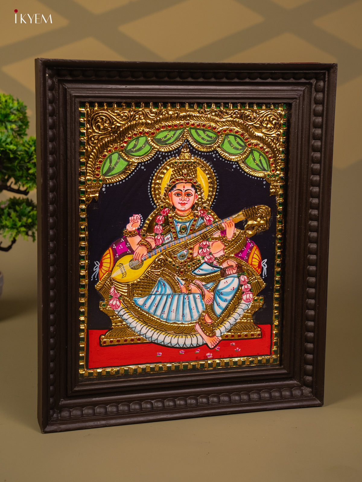 Saraswathi - Tanjore Painting (18x15) - KB01115