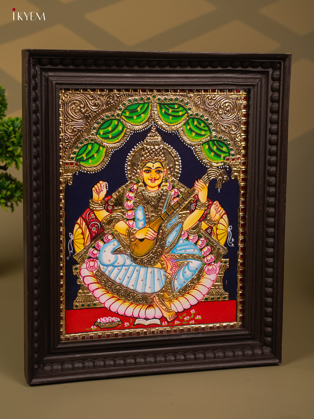 Saraswathi - Tanjore Painting (18x15) - KB01115