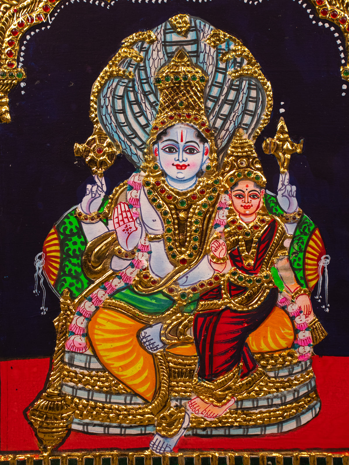 Lakshmi Vishnu - Tanjore Painting (18x15) - KB01117