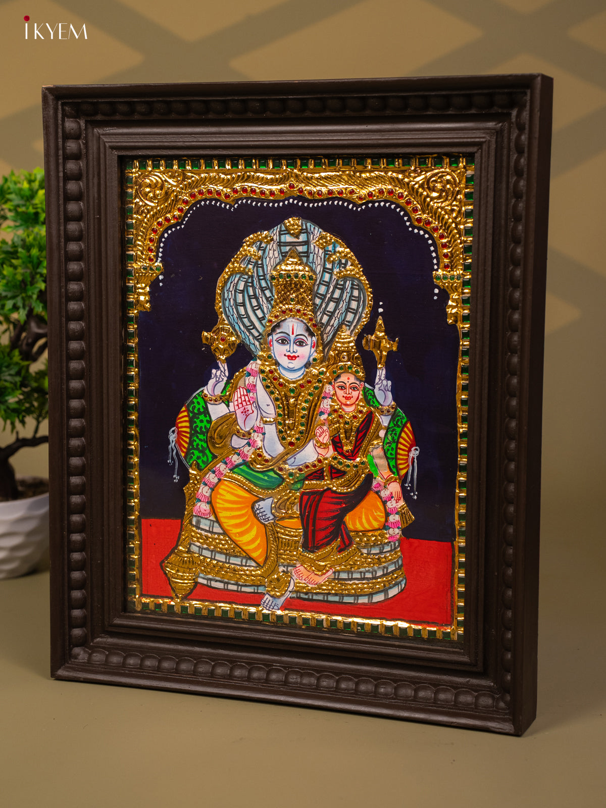 Lakshmi Vishnu - Tanjore Painting (18x15) - KB01117