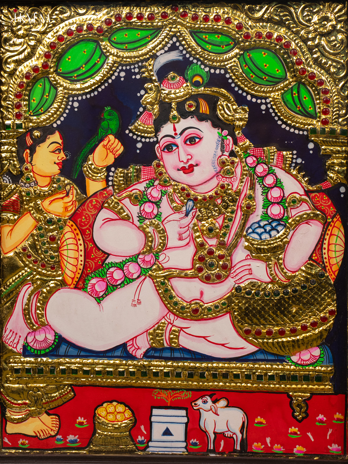 Baby Krishna - Tanjore Painting (18x15) -KB01118