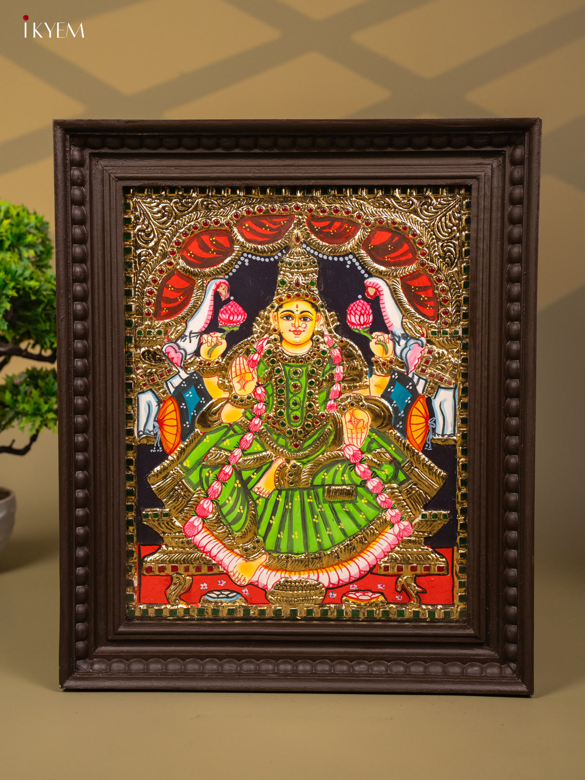 GajaLakshmi - Tanjore Painting (18x15) - KB01119