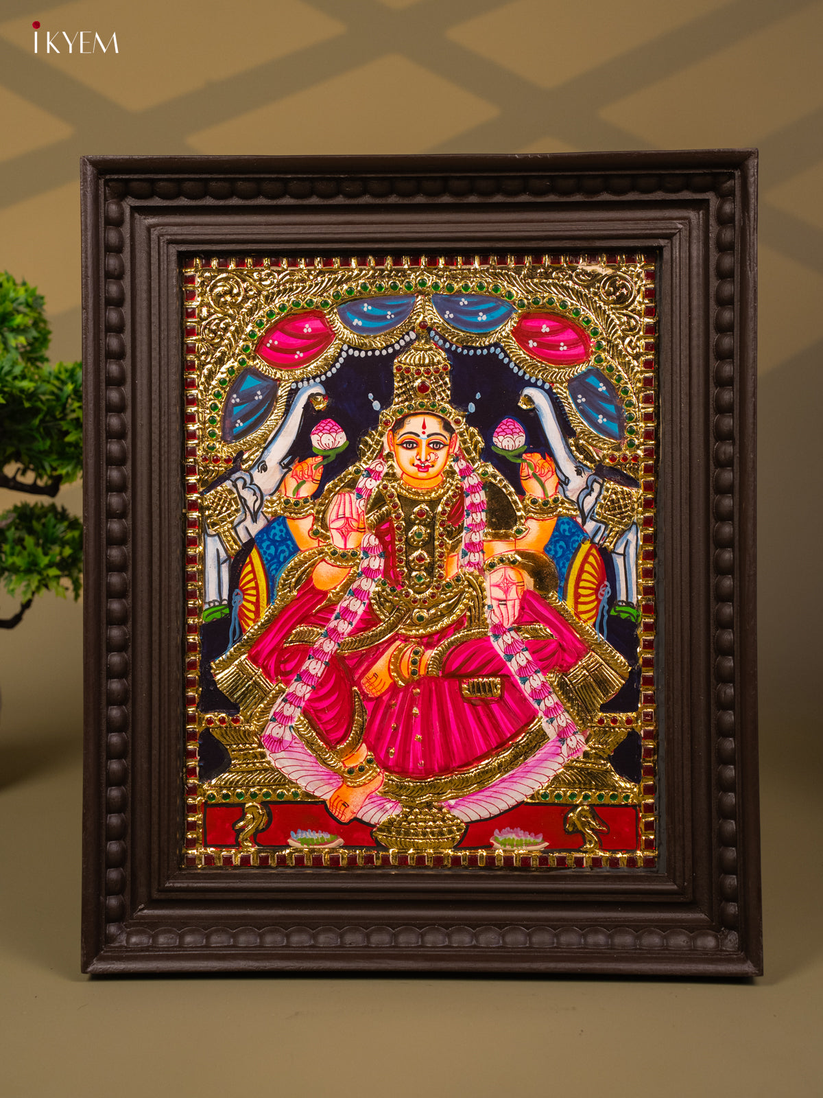 GajaLakshmi - Tanjore Painting (18x15) - KB01119