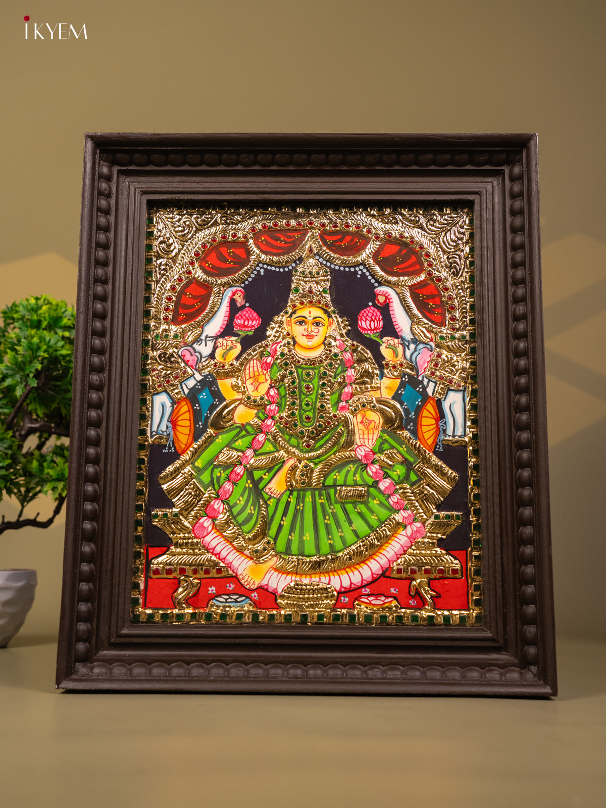 GajaLakshmi - Tanjore Painting (18x15) - KB01119