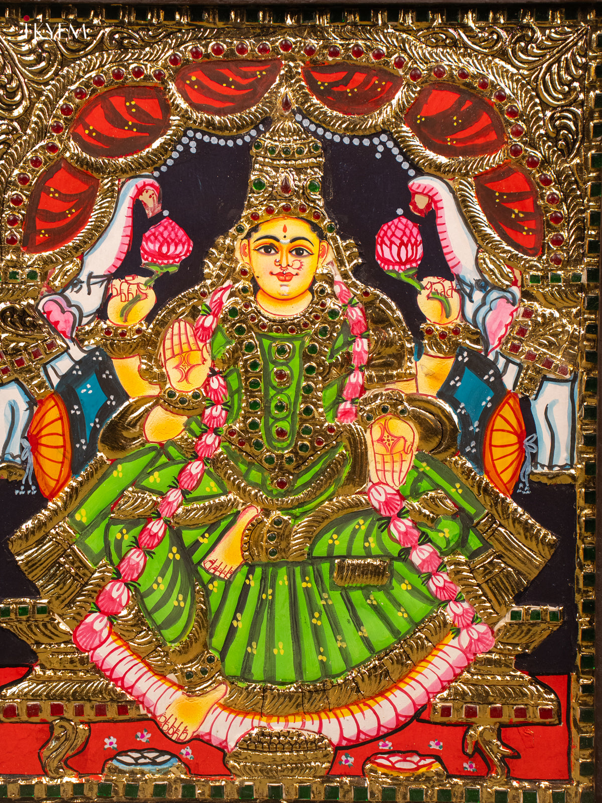 GajaLakshmi - Tanjore Painting (18x15) - KB01119