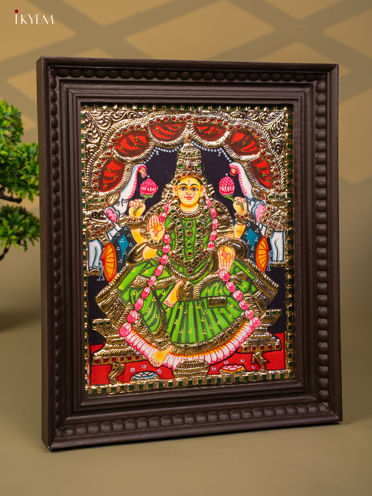 GajaLakshmi - Tanjore Painting (18x15) - KB01119