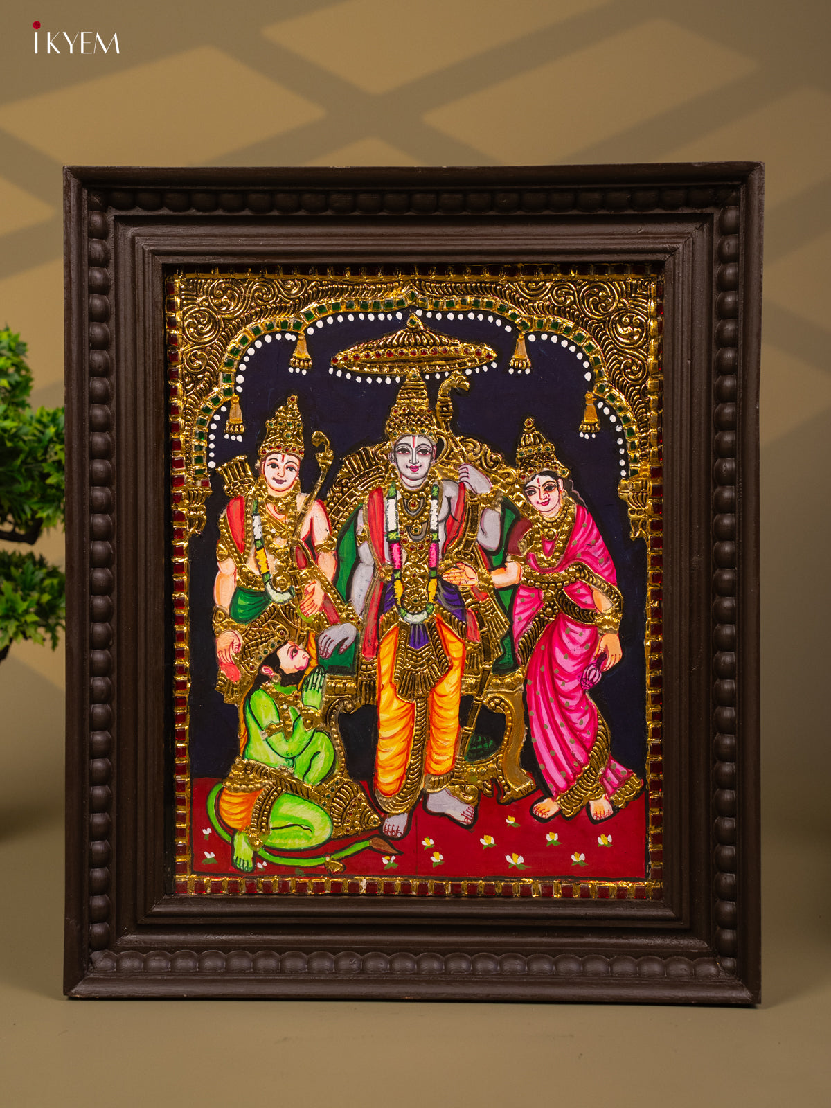 Ramar Pattabhishekam - Tanjore Painting (18x15) - KB01120