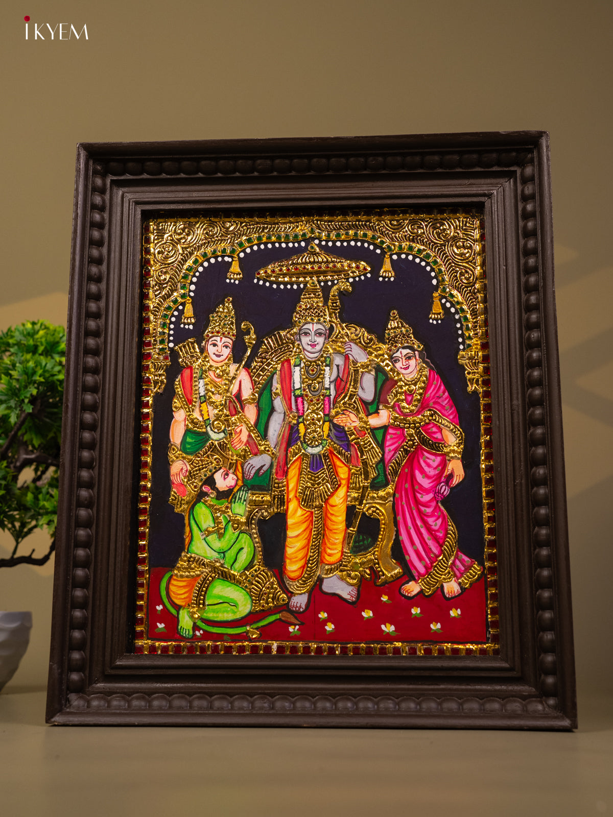 Ramar Pattabhishekam - Tanjore Painting (18x15) - KB01120