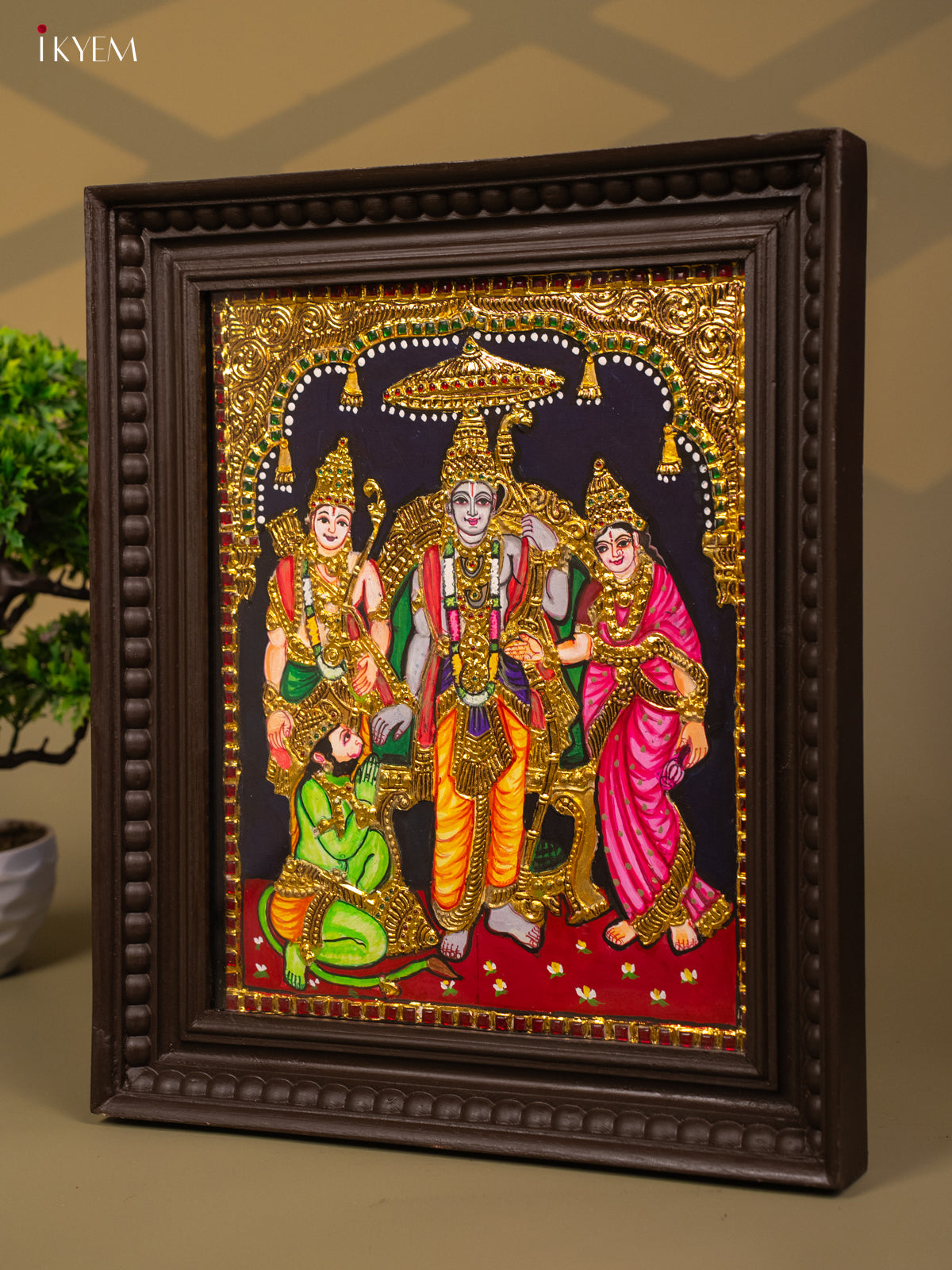 Ramar Pattabhishekam - Tanjore Painting (18x15) - KB01120