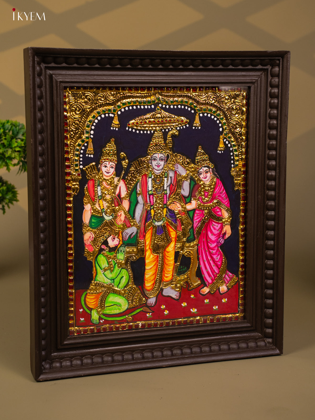 Ramar Pattabhishekam - Tanjore Painting (18x15) - KB01120