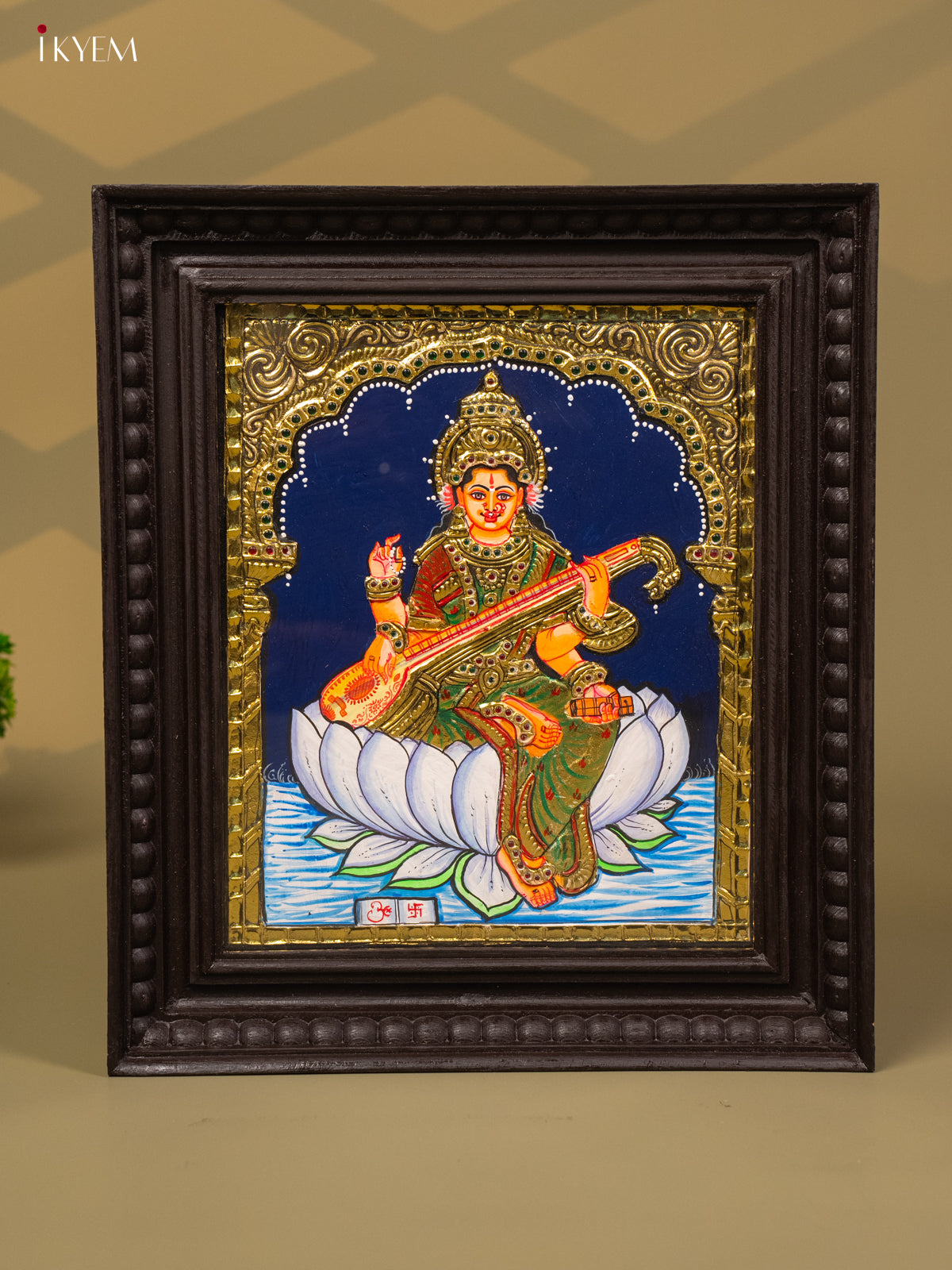 Saraswathi - Tanjore Painting (15x13) -KB01121