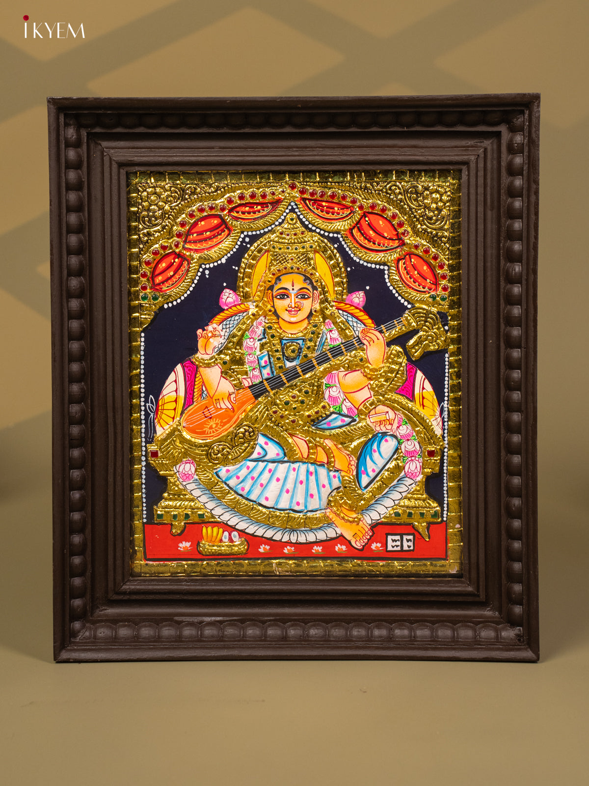 Saraswathi - Tanjore Painting (15x13) -KB01121