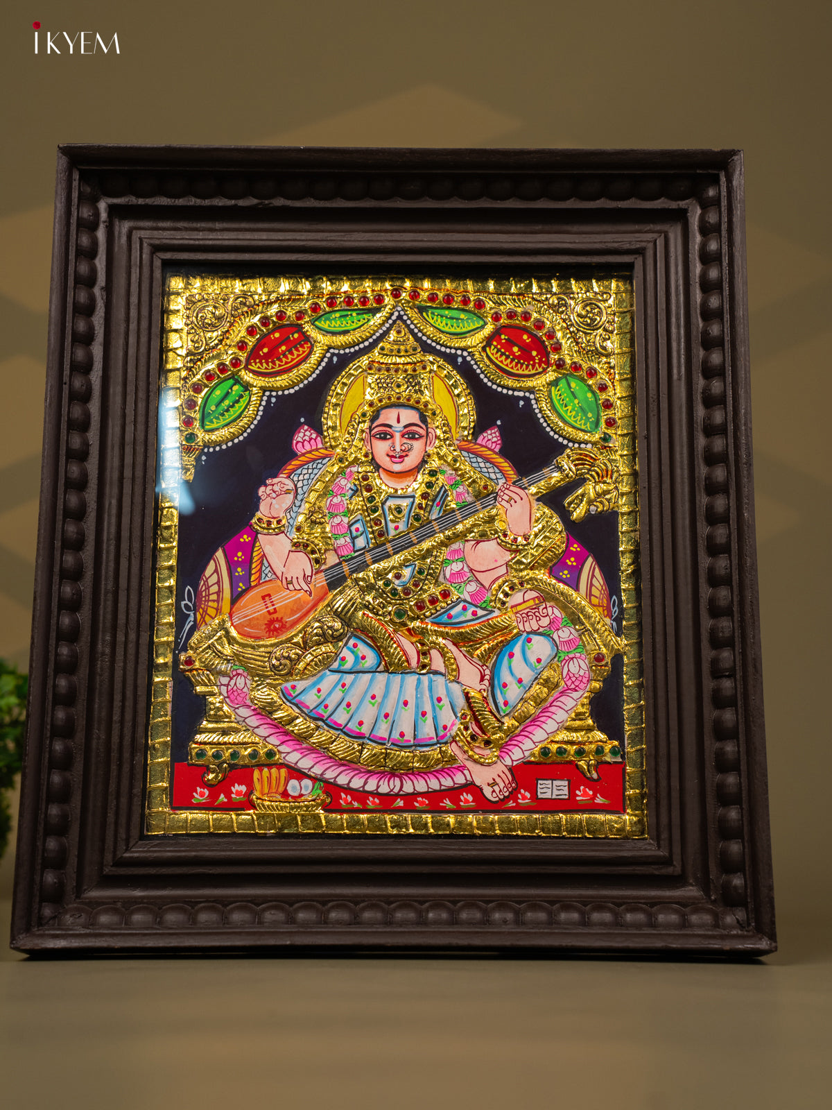 Saraswathi - Tanjore Painting (15x13) -KB01121