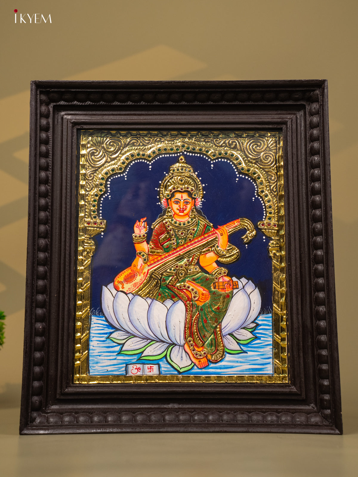 Saraswathi - Tanjore Painting (15x13) -KB01121