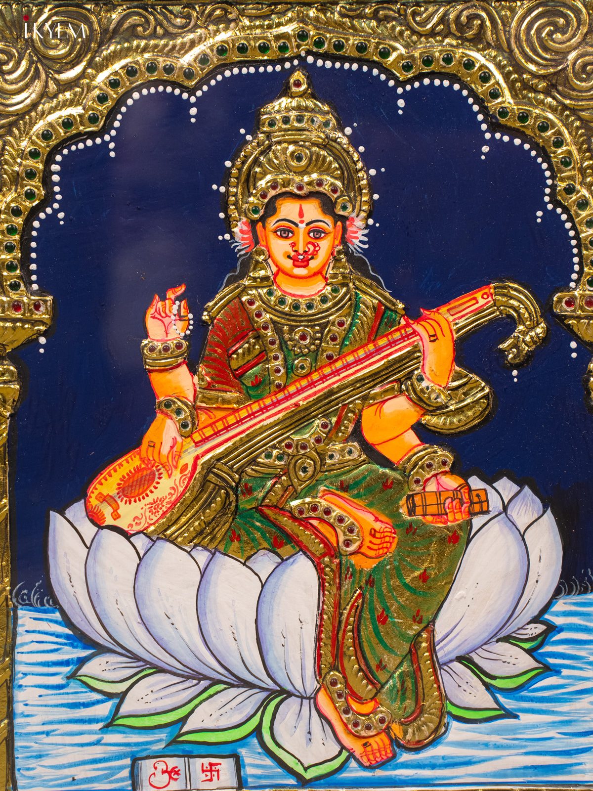 Saraswathi - Tanjore Painting (15x13) -KB01121