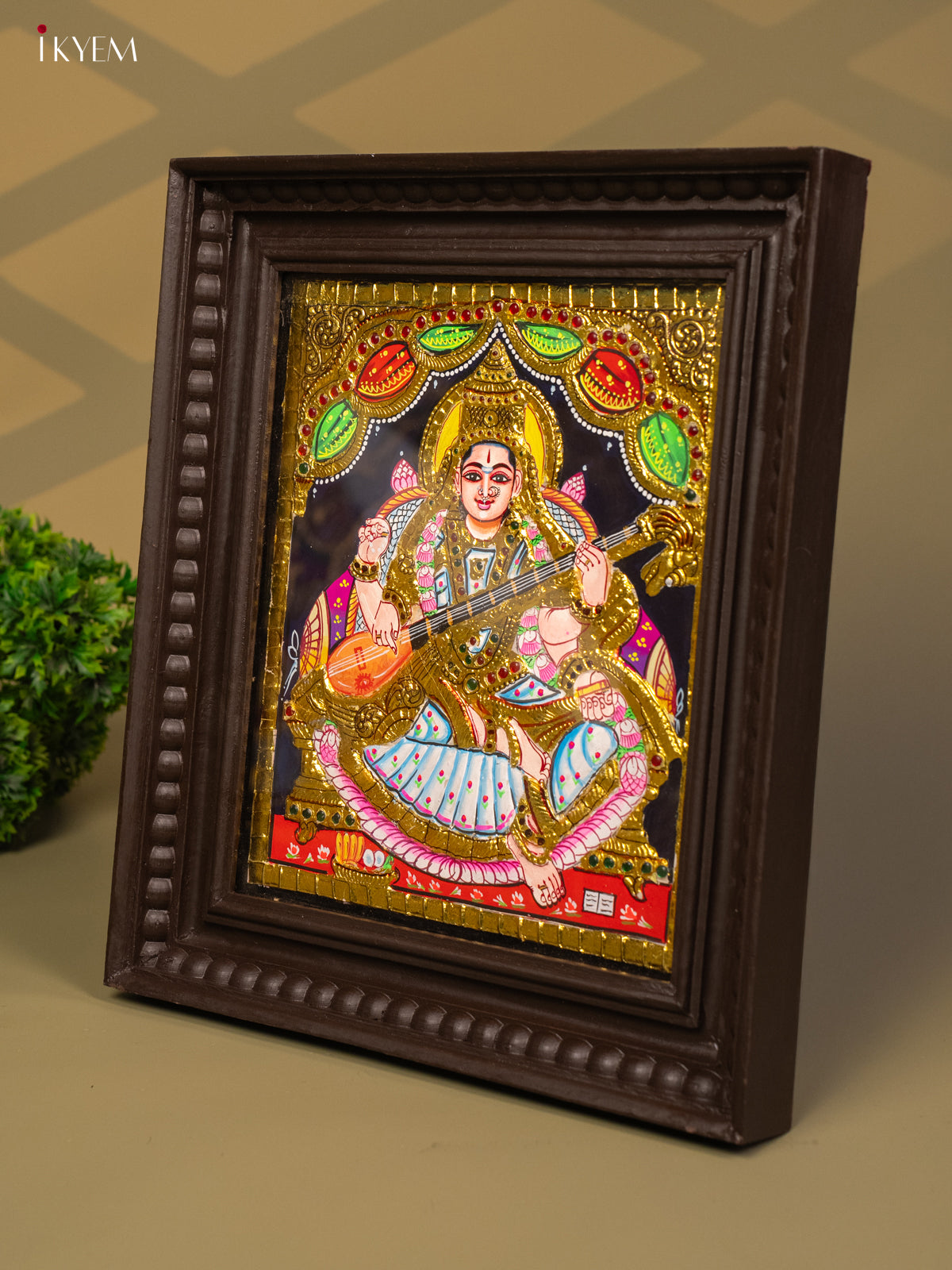 Saraswathi - Tanjore Painting (15x13) -KB01121