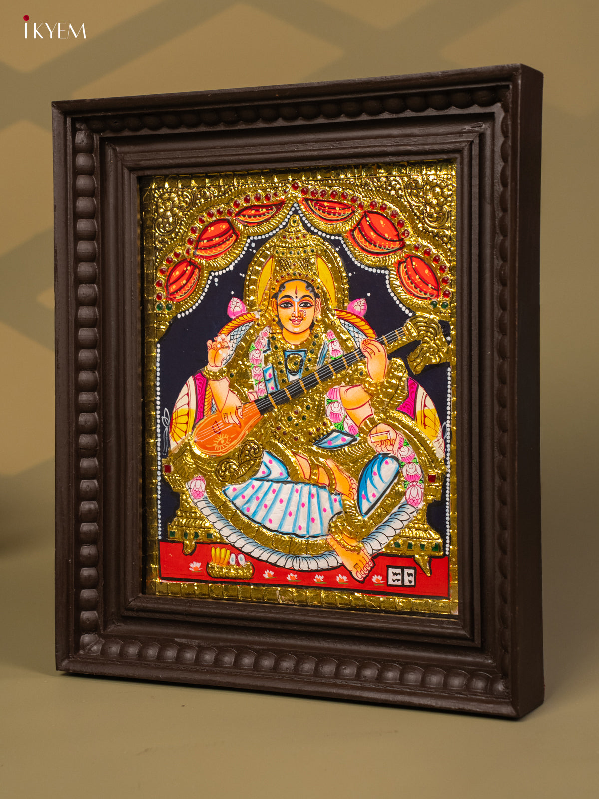 Saraswathi - Tanjore Painting (15x13) -KB01121