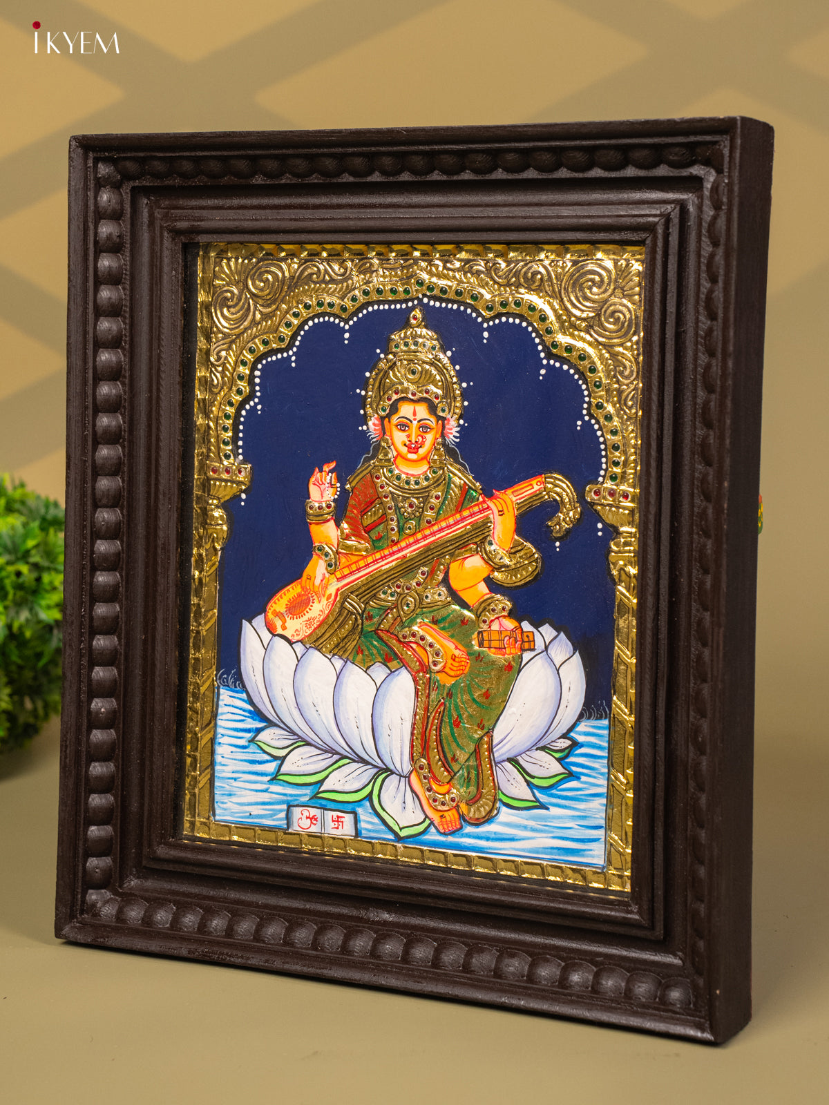 Saraswathi - Tanjore Painting (15x13) -KB01121