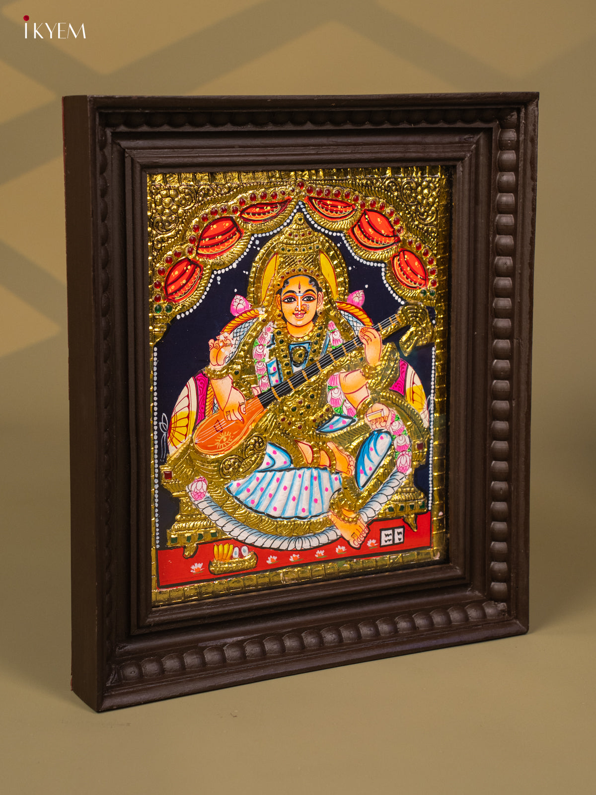 Saraswathi - Tanjore Painting (15x13) -KB01121