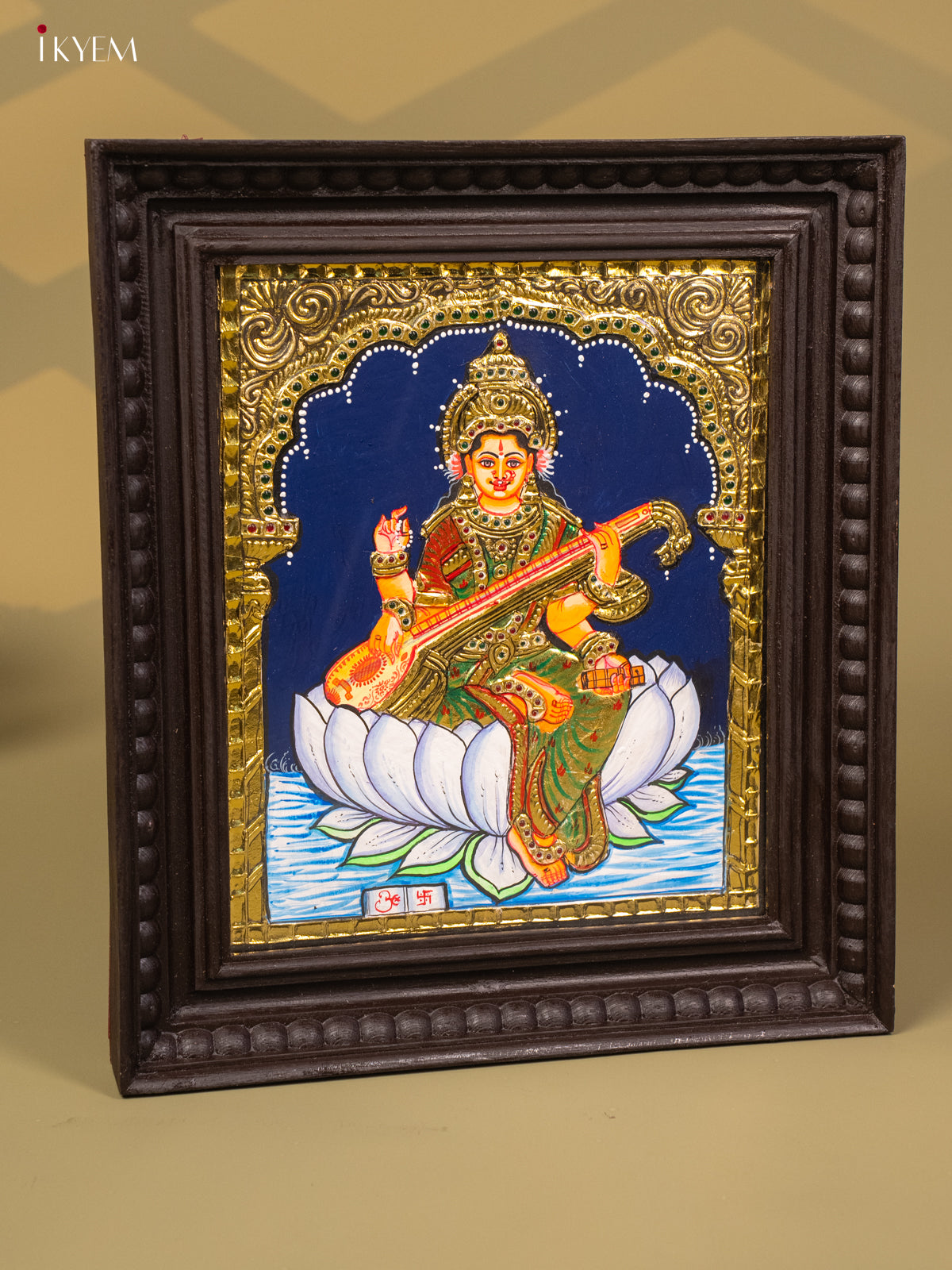 Saraswathi - Tanjore Painting (15x13) -KB01121