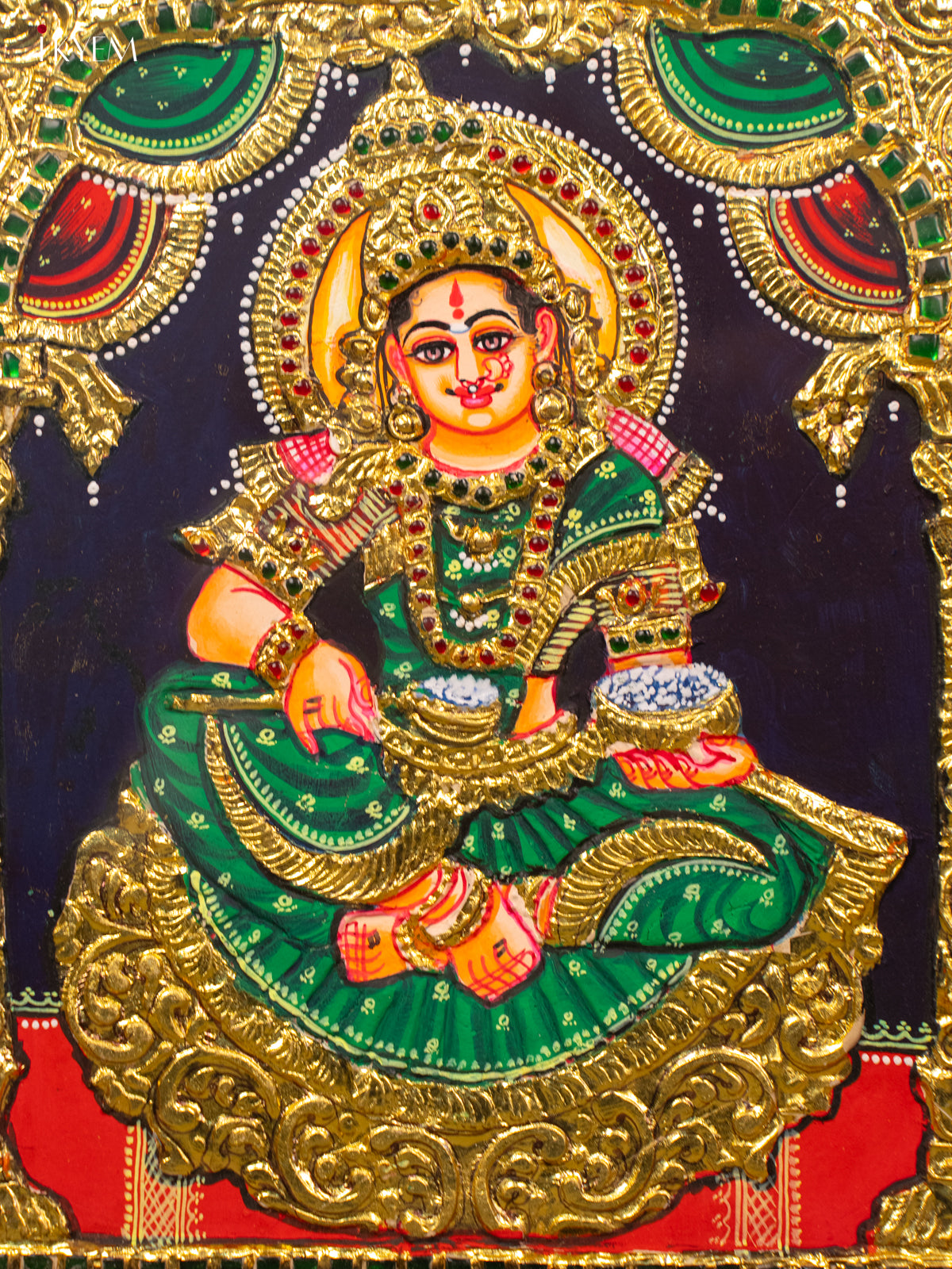 Annapoorani - Tanjore Painting (15x13) -KB01125