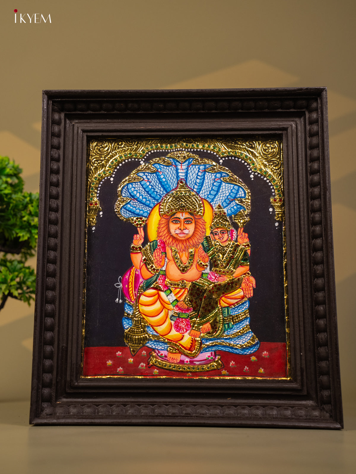 Lakshmi Narasimha - Tanjore Painting (15x13) - KB01126