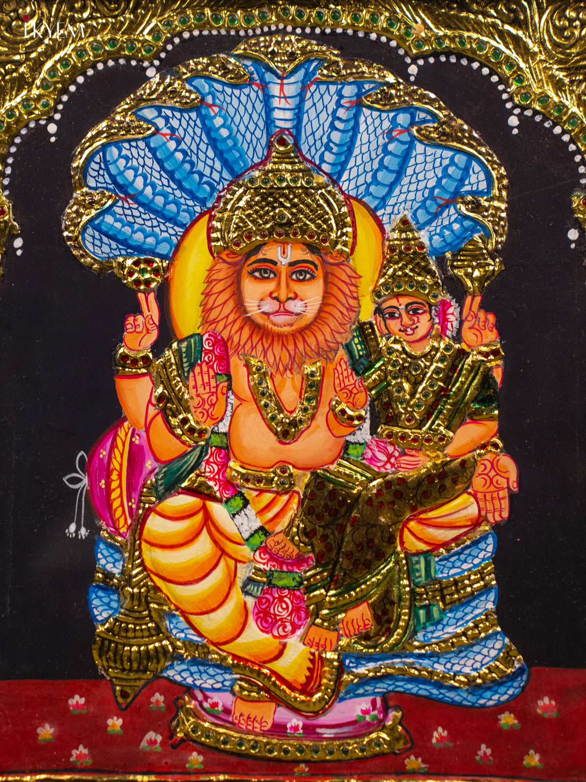 Lakshmi Narasimha - Tanjore Painting (15x13) - KB01126