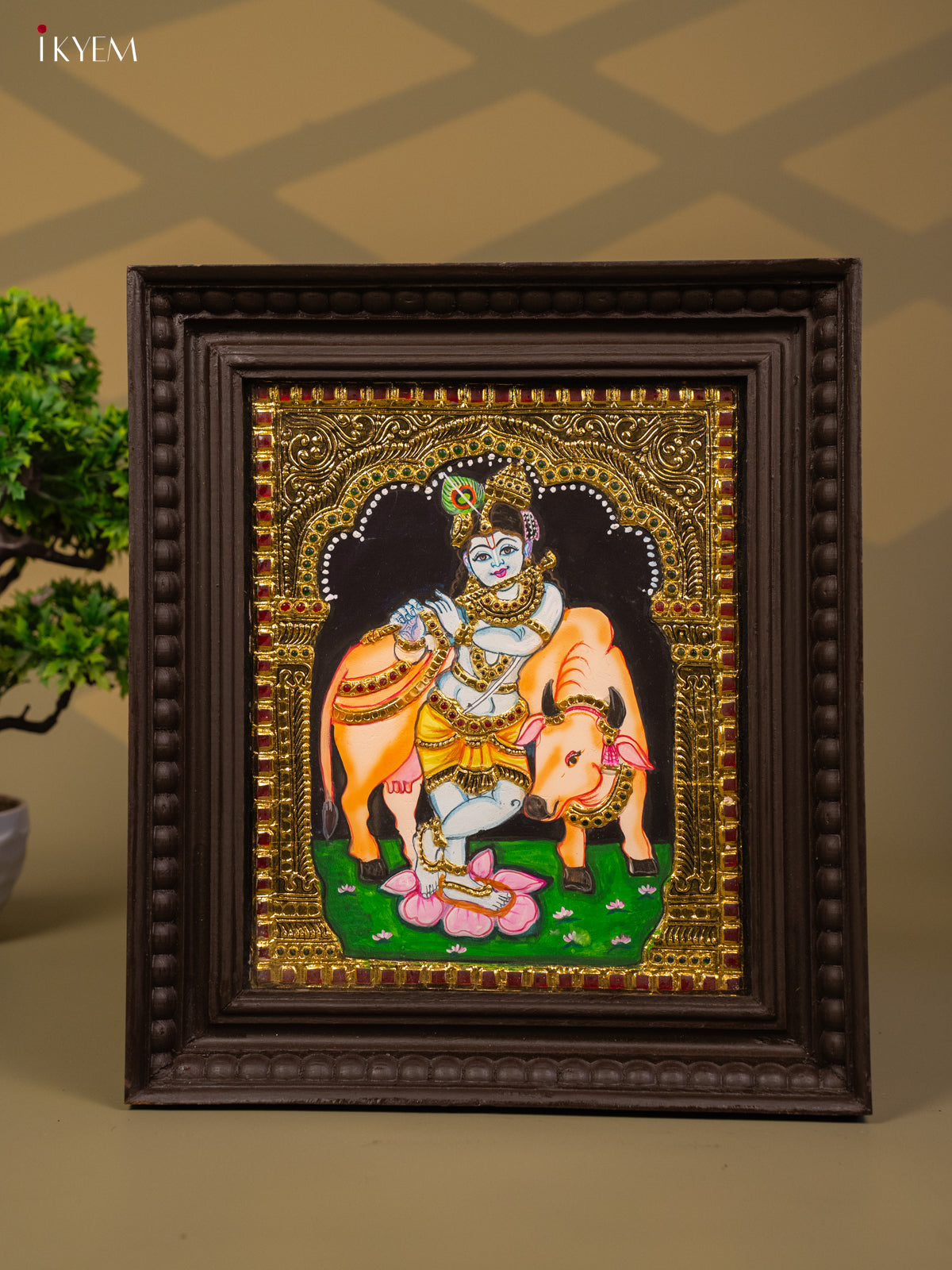 Krishna - Tanjore Painting (15x13) - KB01127