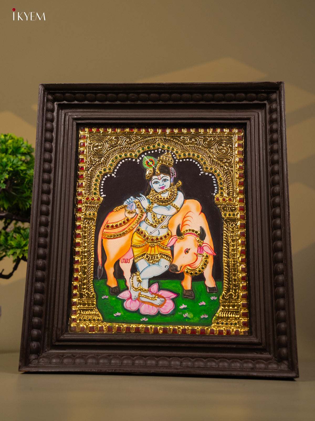 Krishna - Tanjore Painting (15x13) - KB01127