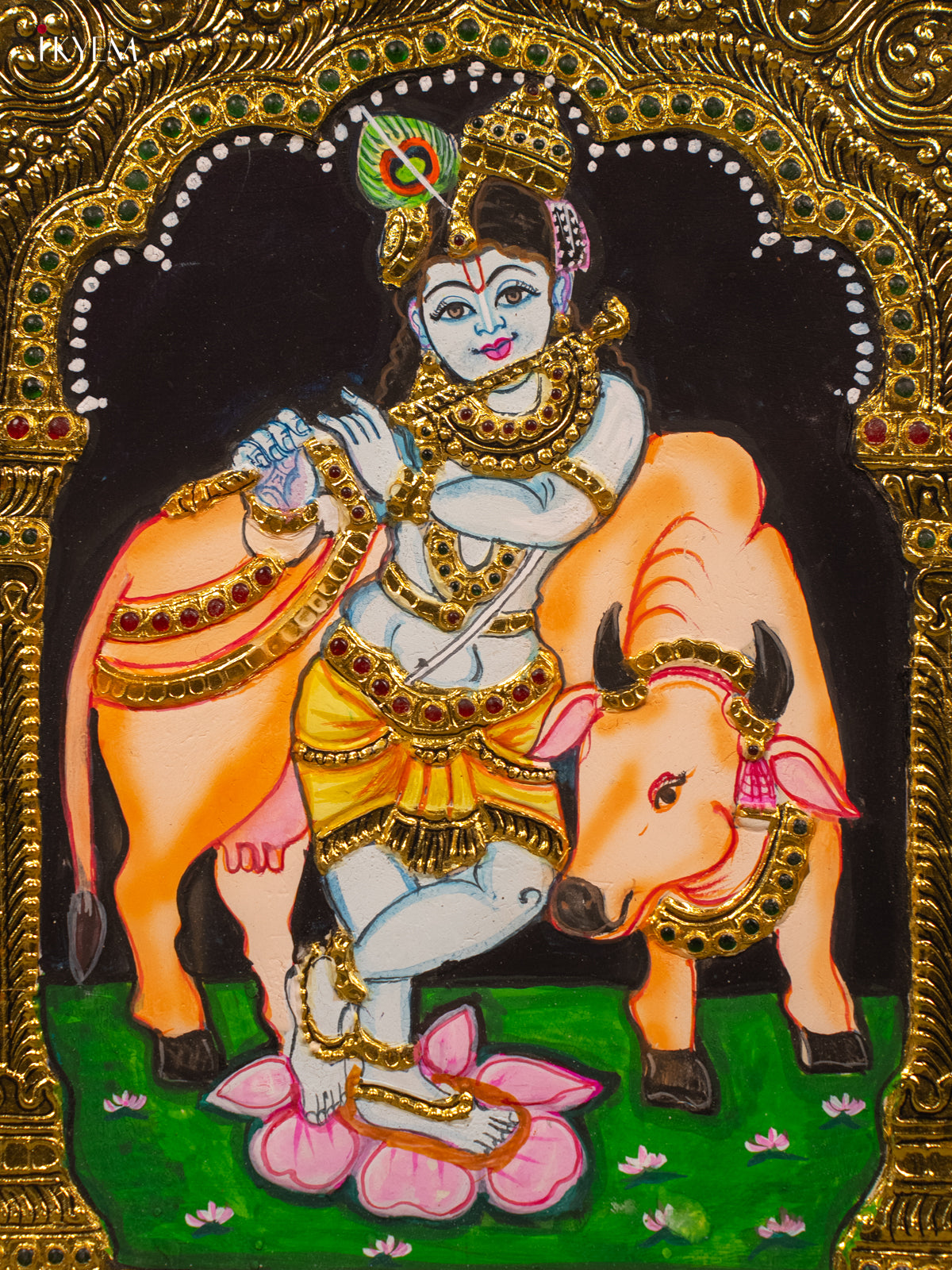 Krishna - Tanjore Painting (15x13) - KB01127