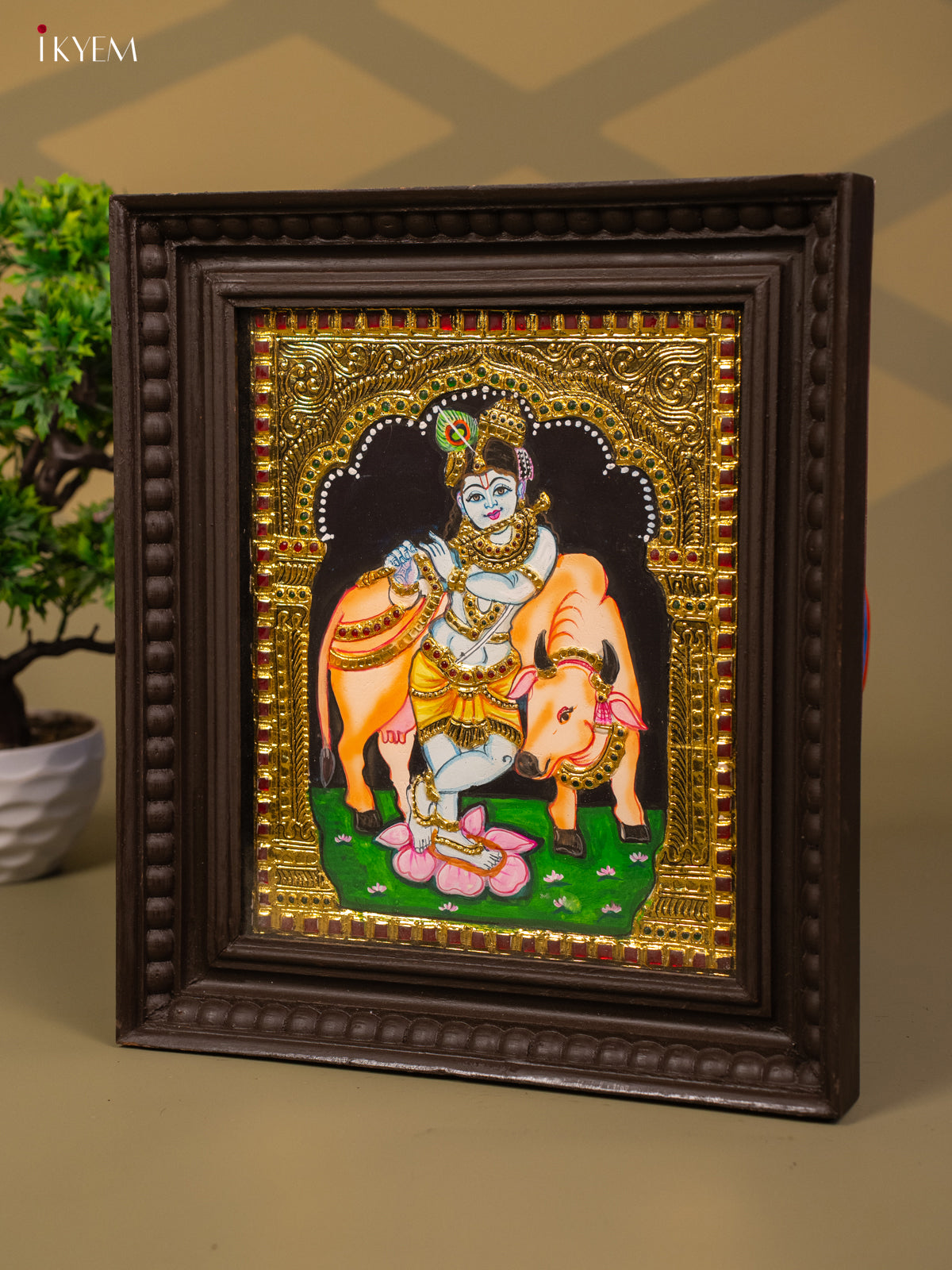 Krishna - Tanjore Painting (15x13) - KB01127