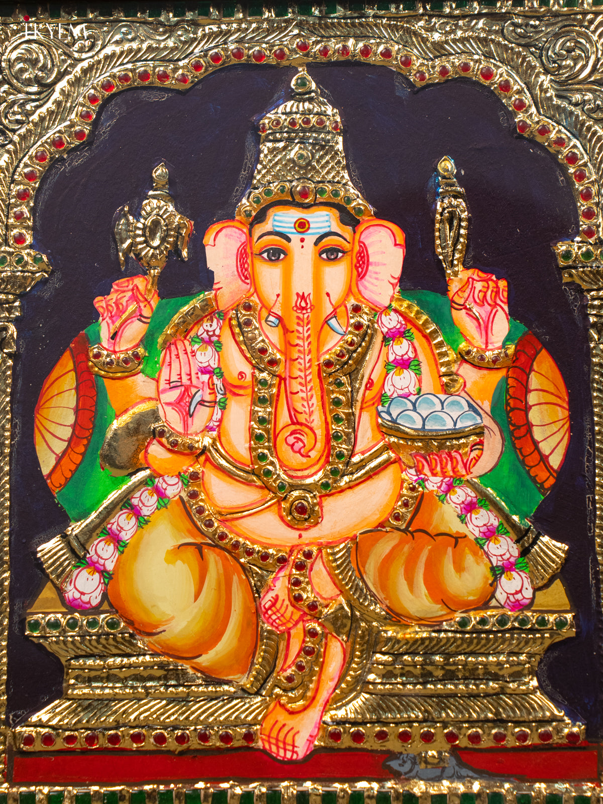 Ganesha - Tanjore Painting (15x13) - KB01128