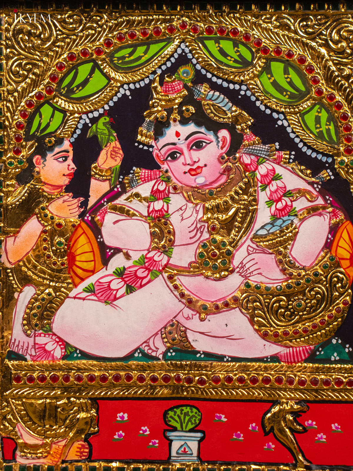 Baby Krishna - Tanjore Painting (15x13) - KB01131