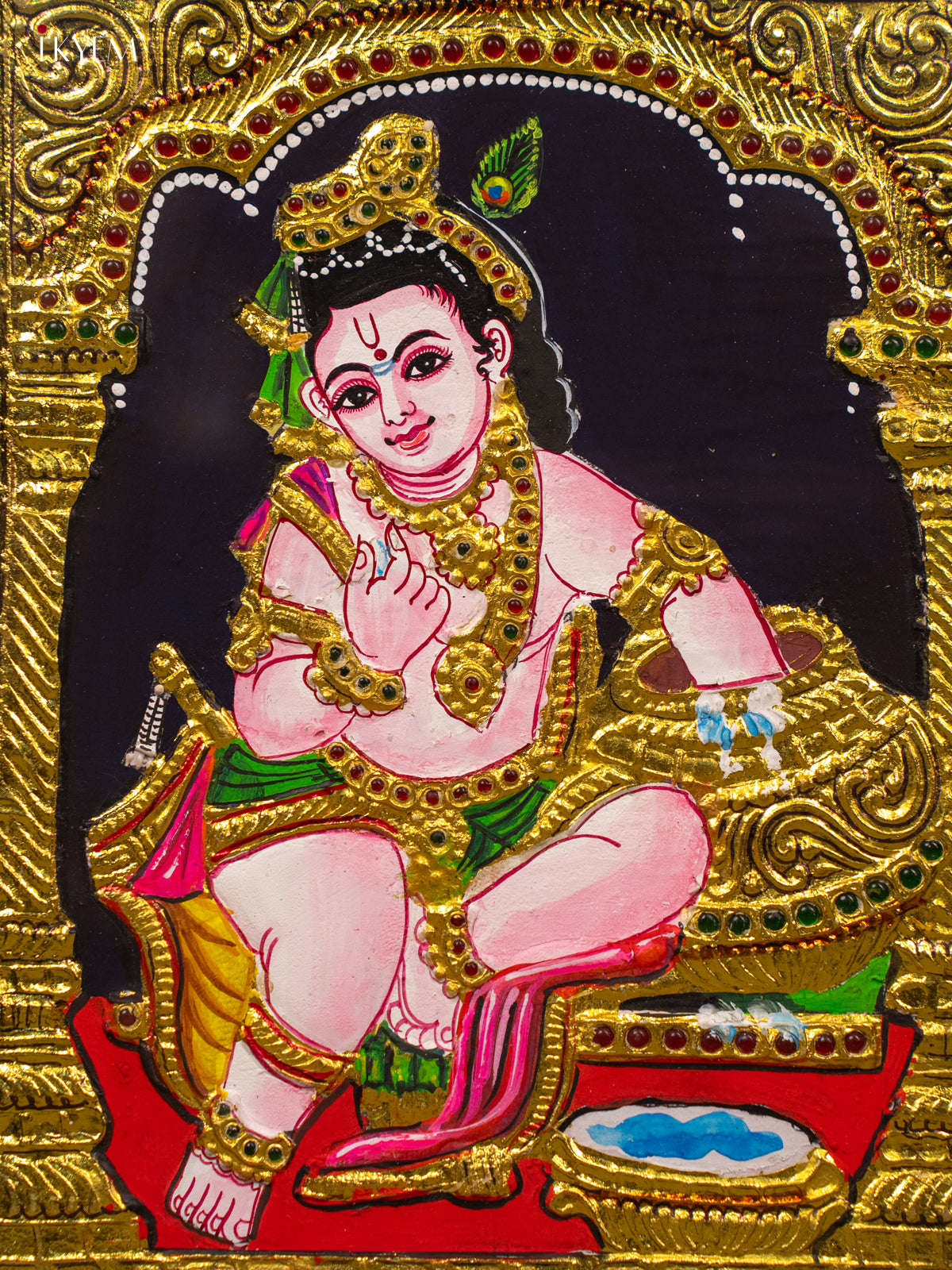 Krishna - Tanjore Painting (13x11) - KB01133