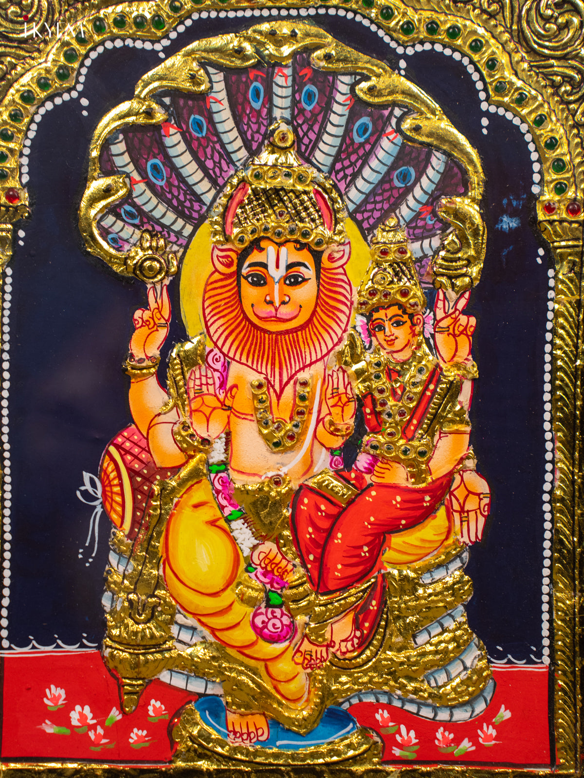 Lakshmi Narasimha - Tanjore Painting (13x11) - KB01136