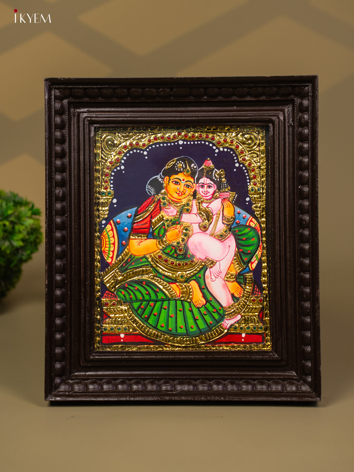 Yashoda Krishna - Tanjore Painting (13x11) - KB01143