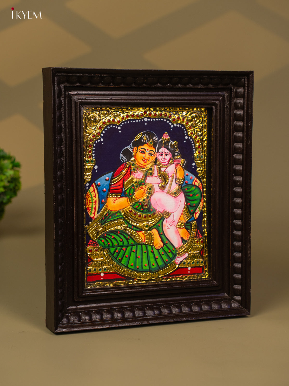 Yashoda Krishna - Tanjore Painting (13x11) - KB01143