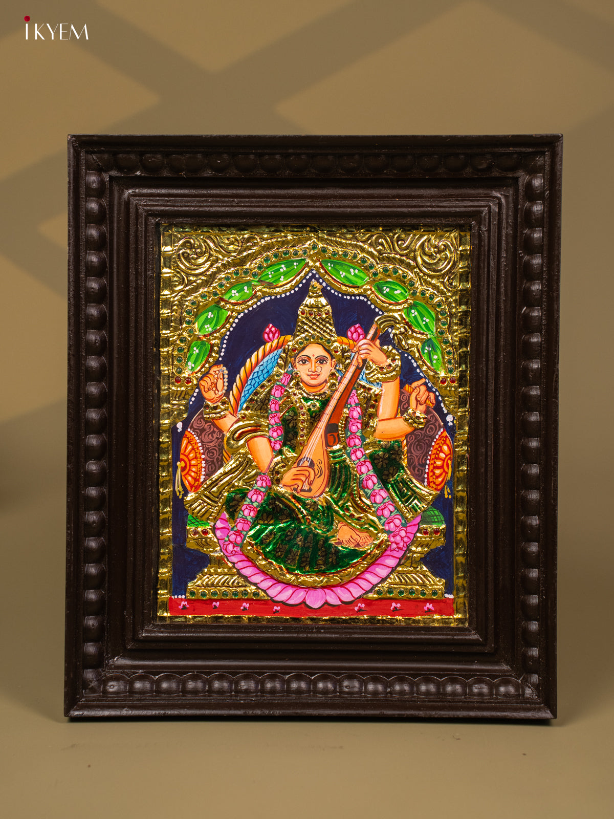 Saraswathi - Tanjore Painting (13x11) - KB01144