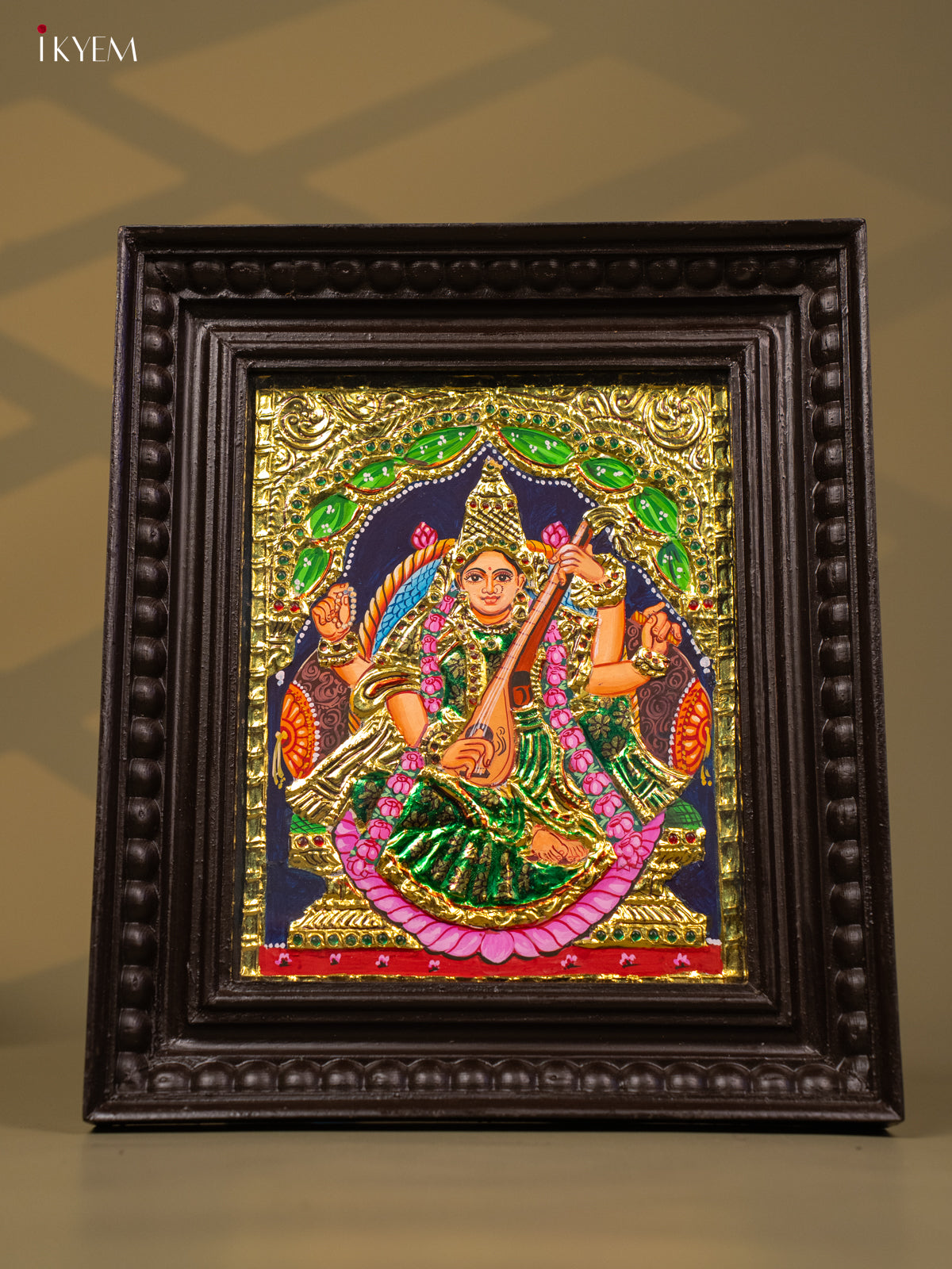 Saraswathi - Tanjore Painting (13x11) - KB01144