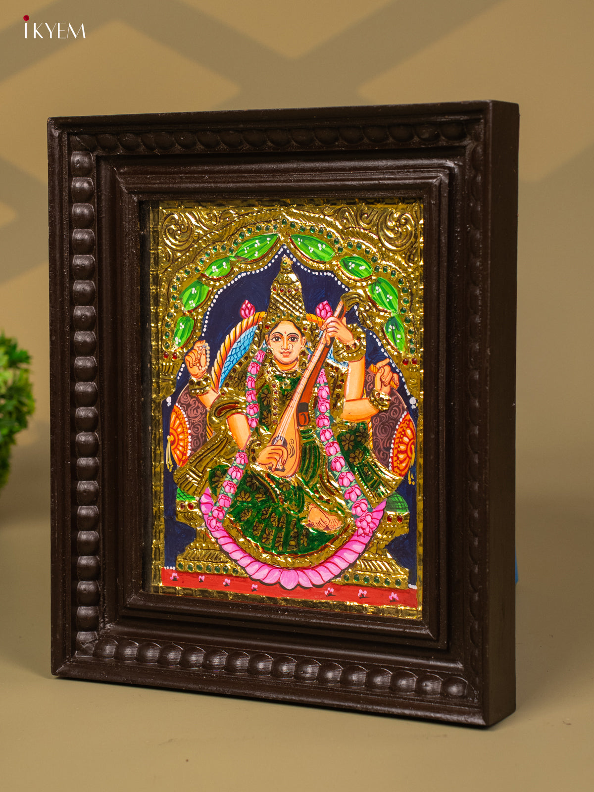 Saraswathi - Tanjore Painting (13x11) - KB01144