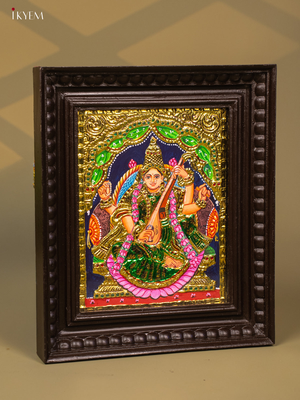 Saraswathi - Tanjore Painting (13x11) - KB01144