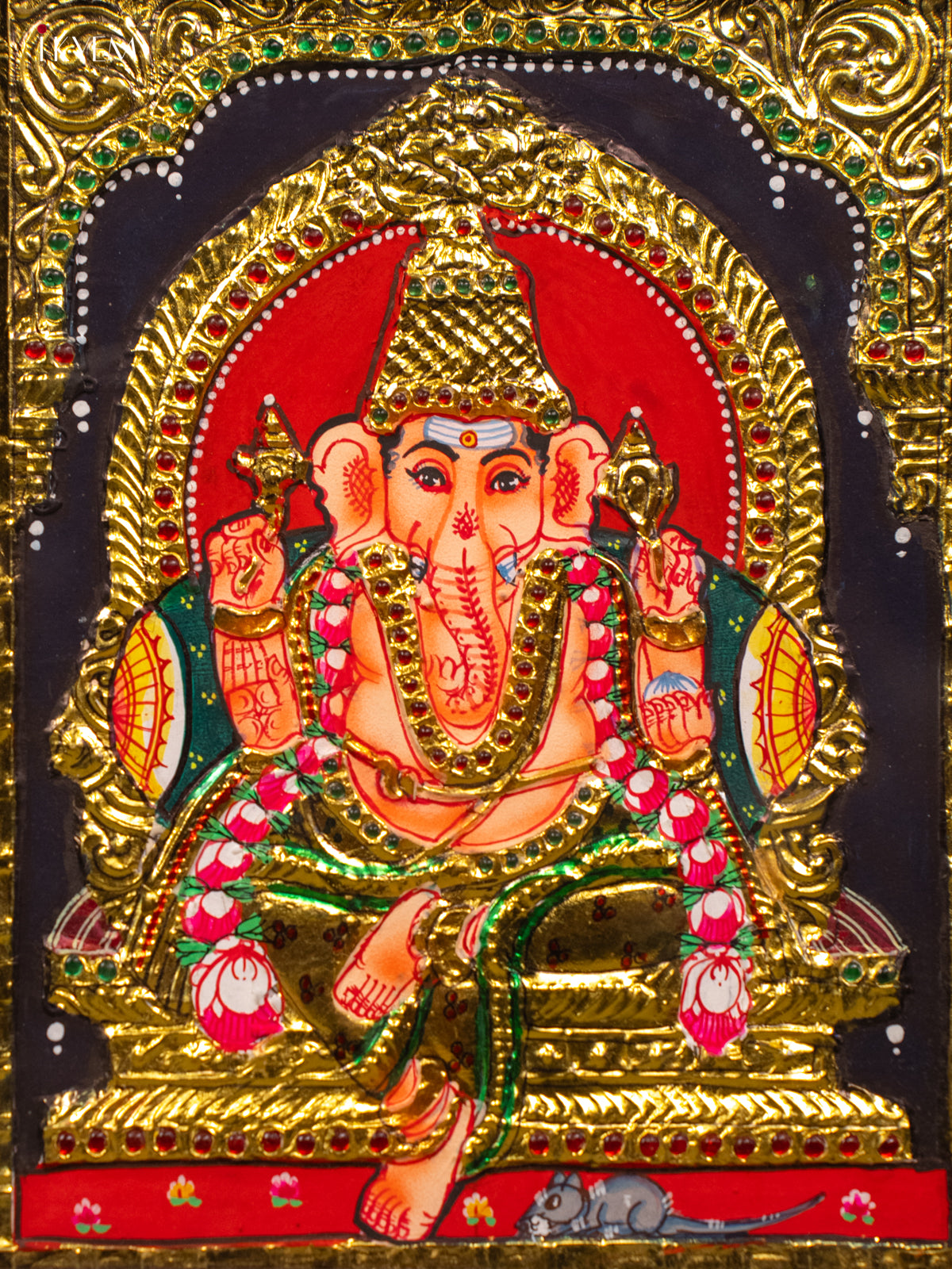 Ganesha - Tanjore Painting (13x11) - KB01145