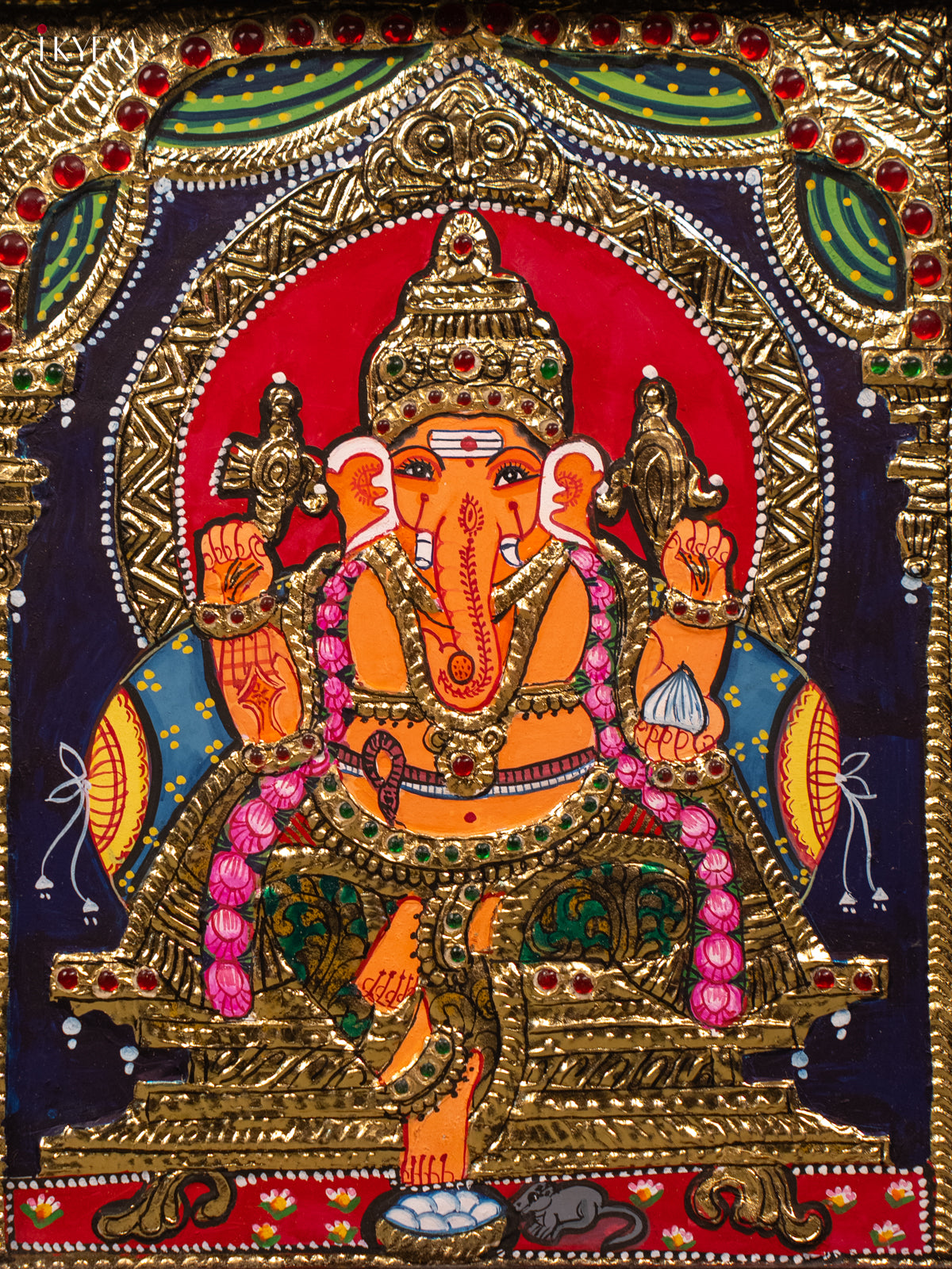 Ganesha - Tanjore Painting (13x11) - KB01145