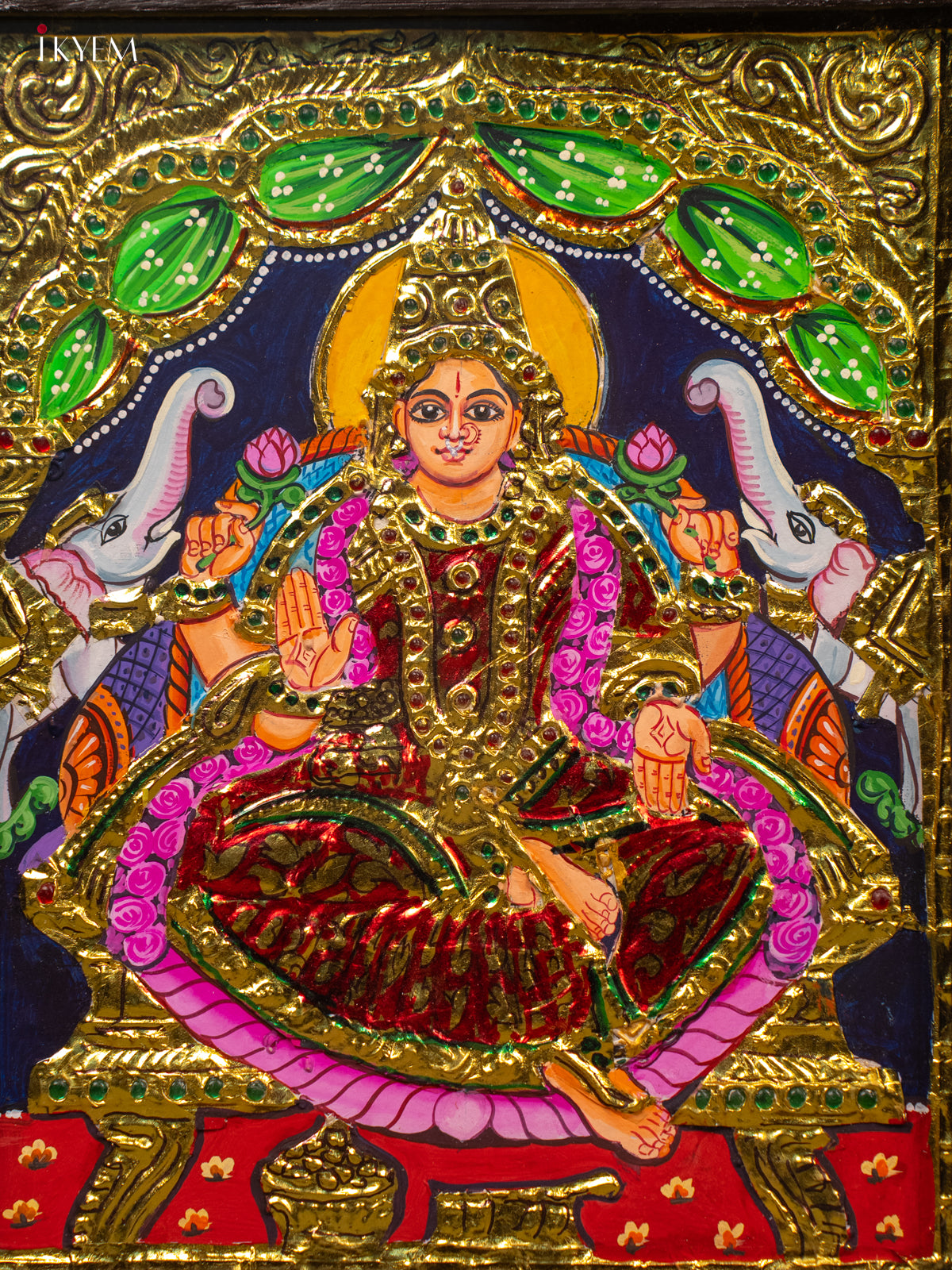 Gajalakshmi - Tanjore Painting (13x11) - KB01147